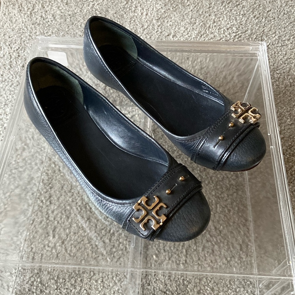 Tory Burch Elina Ballet Navy Flats Size 7.5